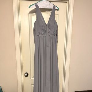 Azazie kora  formal/bridesmaid floor length dress in color fog